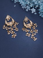 Gold-Plated Kundan Chandbali Earrings – Statement Bridal Jewelry Gold-Plated Kundan Chandbali Earrings – Statement Bridal Jewelry