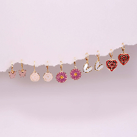 Trendy Enamel Earrings Set – Butterfly, Flower, Clock & Heart Design Danglers Trendy Enamel Earrings Set – Butterfly, Flower, Clock & Heart Design Danglers