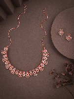 Traditional Touch Rose Gold Necklace Set – Perfect for Ethnic & Fusion Looks Traditional Touch Rose Gold Necklace Set – Perfect for Ethnic & Fusion Looks