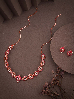 Glam Rose Gold Jewelry Set with Black Pear Drop Accents – Perfect for Celebrations Glam Rose Gold Jewelry Set with Black Pear Drop Accents – Perfect for Celebrations