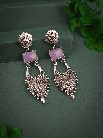 Antique Silver Finish Leaf Earrings – Traditional Design for Women Antique Silver Finish Leaf Earrings – Traditional Design for Women
