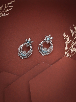 Minimal Leaf Design Earrings – Oxidised Silver for Daily Wear Minimal Leaf Design Earrings – Oxidised Silver for Daily Wear