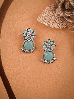Classic Indian Leaf Earrings in Oxidized Silver – Festive Vibe Classic Indian Leaf Earrings in Oxidized Silver – Festive Vibe