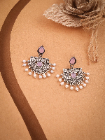 Festival Ready Leaf Earrings in Oxidized Silver Finish Festival Ready Leaf Earrings in Oxidized Silver Finish