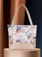 Sophisticated All-Day Tote Bag with Luxe Leather Exterior, Microfiber Lining, and Oversized Gold Accents