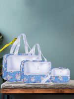 Pastel Blue Unicorn Travel Bag Set – 3-Piece Transparent Toiletry & Cosmetic Pouches Pastel Blue Unicorn Travel Bag Set – 3-Piece Transparent Toiletry & Cosmetic Pouches