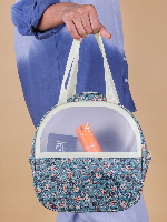 Parisal Light Teal Floral Washbag – Stylish Travel Pouch for Toiletries & Cosmetics Parisal Light Teal Floral Washbag – Stylish Travel Pouch for Toiletries & Cosmetics
