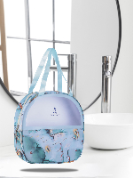 Parisal Abstract Marble Print Washbag – Elegant Oval Toiletry Pouch