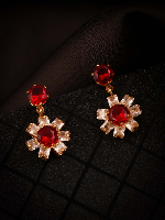 Statement Gold Plated American Diamond Earrings for Girls and Women