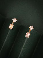 Sparkling Gold Plated White American Diamond Teardrop Dangler Earrings for Women Sparkling Gold Plated White American Diamond Teardrop Dangler Earrings for Women