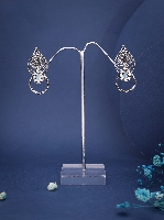 Oxidized Silver Nature-Inspired Studs with SkyBlue Accent Oxidized Silver Nature-Inspired Studs with SkyBlue Accent