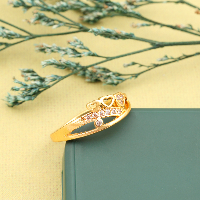 Antique Finish Gold Plated CZ Stone Adjustable Ring for Daily & Party Wear