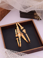 Ornate Gold-Plated Designer Kada Bangles with Sunburst Motif Ornate Gold-Plated Designer Kada Bangles with Sunburst Motif