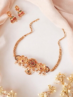 Ethnic Indian Choker with Jhumkas & Elegant Peacock Detailing Ethnic Indian Choker with Jhumkas & Elegant Peacock Detailing