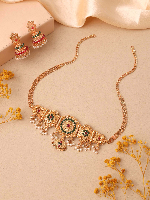 Ruby Green Stone Gold Plated Choker Set Ruby Green Stone Gold Plated Choker Set