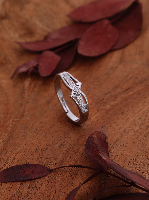 Dazzling Solitaire Sterling Silver Ring with American Diamonds - Adjustable & Elegant