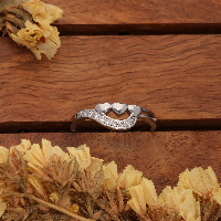 Intertwined Bow & American Diamond Sterling Silver Ring - Adjustable & Chic