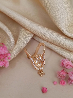 Gold Plated Abstract Design Ring with American Diamonds