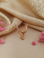 Gold Plated Curvy Ring with Ruby, Emerald, and American Diamonds