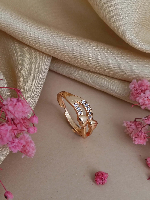 Cubic Zirconia Rose Gold Heart-Knot Ring