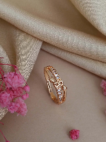 Modern Rose Gold Infinity Ring Featuring Twin Cubic Zirconia Bands