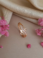 Stylish Rose Gold Ring with Intertwined Hearts and Dazzling CZ Stones