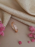 Pave American Diamond Rose Gold Plated Dual Band Ring - Adjustable & Dazzling