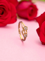 Dazzling Floral Motif Gold Plated Ring with American Diamond Pave - Adjustable & Elegant