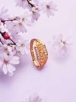 Wavy Pave American Diamond Gold Plated Ring - Adjustable & Dazzling