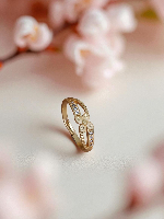 Blooming Flower Matte Gold Plated American Diamond Ring - Adjustable & Elegant Blooming Flower Matte Gold Plated American Diamond Ring - Adjustable & Elegant