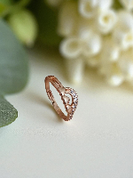 Modern Cascading Heart Rose Gold Ring with Dazzling CZ Stones
