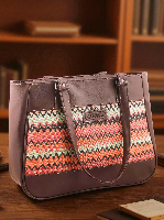 Spacious Tote Handbag with Dual Handles & Modern Geometric Design