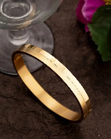 Dazzling American Diamond Studded Gold Plated Kada - Modern & Elegant Dazzling American Diamond Studded Gold Plated Kada - Modern & Elegant