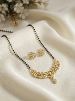Ethnic Gold Plated CZ Mangalsutra Set for Festivals & Functions