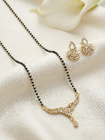 Lightweight Floral Design CZ Mangalsutra Set for Married Women