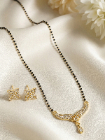 Traditional Floral CZ Mangalsutra Set for Daily & Festive Wear