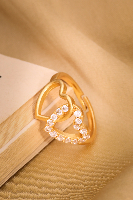 Premium Gold Finish Floral Ring with Sparkling Stones for Women