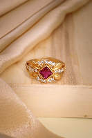 Beautiful Gold Plated Flower Ring for Women & Girls | Adjustable Ring