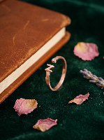 Simple Rose Gold A Open Ring Design