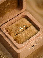 Personalized Gold Initial A Ring with Sparkling Stone