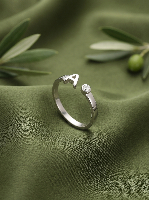 Premium Gold A Letter Ring with Sparkling Diamond