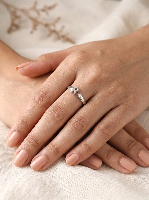 Modern Gold Open Ring with A Initial and Gemstone Modern Gold Open Ring with A Initial and Gemstone
