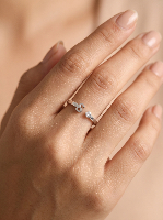 Stylish Gold Initial A Ring with Diamond Tip Stylish Gold Initial A Ring with Diamond Tip