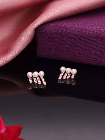 2 Year Warranty Fashionable Korean Pearl Drop Earrings for Women | Classic and Timeless Design