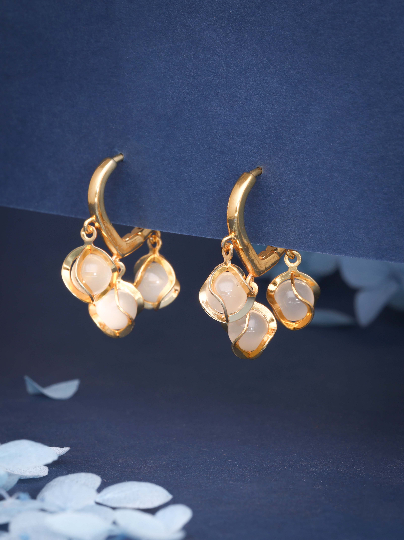 Gold and Pearl Drop Earrings