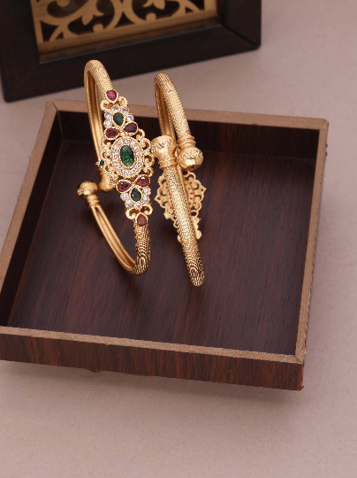 Exquisite Gold-Plated Kada Bangles